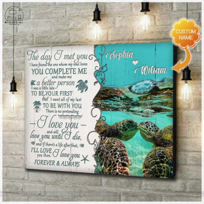 The Day I Met You Turtles Couple Wall Art Canvas 4 05d49630 7bff 11eb ba90 0242ac120002 cv ngang new optimized