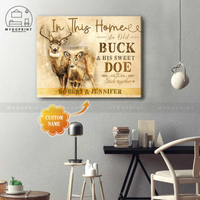 In This Home An Old Buck & His Sweet Doe Stick Together Personalized Wall Art Canvas 2 f97d12e8 7cc4 11eb ba90 0242ac120002 cv ngang 19x23 optimized