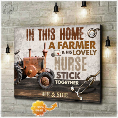 In This Home A Farmer & His Lovely Nurse Stick Together Personalized Wall Art Canvas 4 d0cfba44 8614 11eb 977d 0242ac120002 cv ngang new optimized