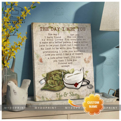 The Day I Met You Army Veteran & Nurse's Cap Personalized Wall Art Canvas 4 2965f66d 8af0 11eb 977d 0242ac120002 canvas doc20x24 optimized