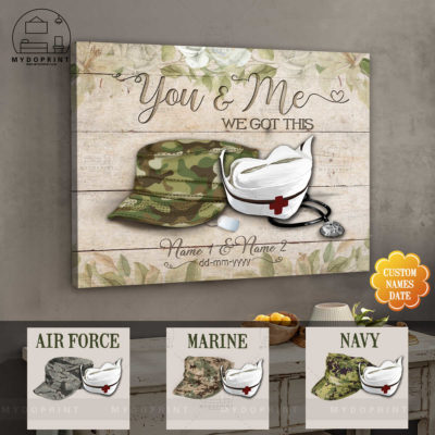 You & Me We Got This Marine Veteran & Nurse Personalized Wall Art Canvas 2 a8a09943 8c70 11eb 977d 0242ac120002 cv ngang 27x33 optimized