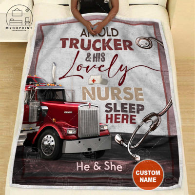 An Old Trucker & His Lovely Nurse Sleep Here Personalized Fleece Blanket Version Red Truck 2 1e8c8ab2 91cf 11eb 9ea8 0242ac120002 banner nu ngoi 800x1000 optimized