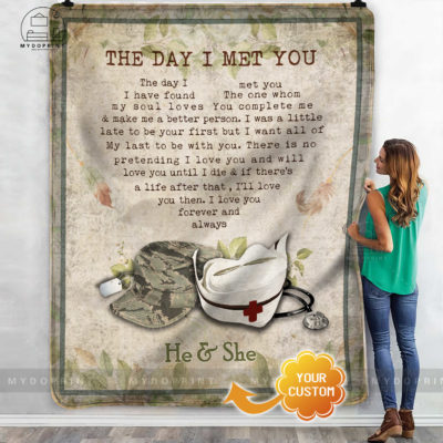 The Day I Met You Air Force Veteran & Nurse Personalized Fleece Blanket 2 b2e93beb 9215 11eb 9ea8 0242ac120002 mokup ao xanh optimized