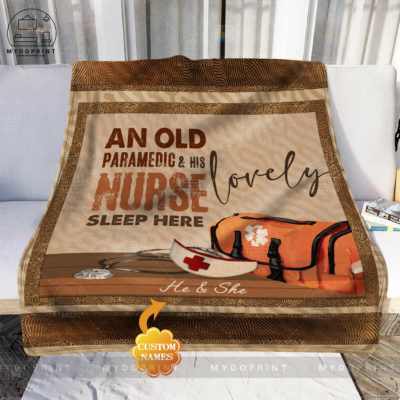 An Old Paramedic & His Lovely Nurse Sleep Here Personalized Fleece Blanket 3 45325882 977f 11eb b217 0242ac120002 blanket phong khach recovered optimized