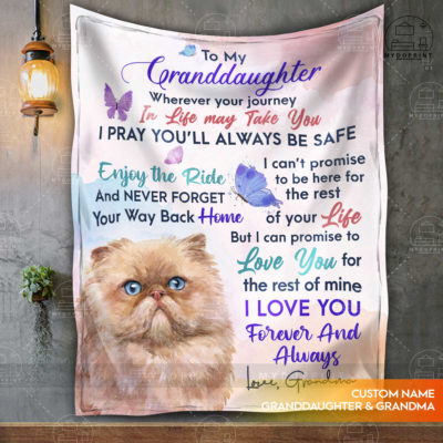 To My Granddaughter Persian Personalized Fleece Blanket 5 017d1b8d 992f 11eb a542 0242ac120002 blanket treo mockup optimized