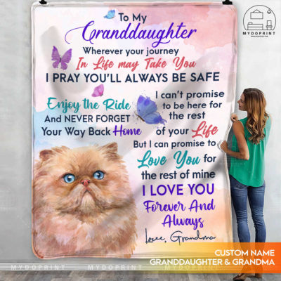 To My Granddaughter Persian Personalized Fleece Blanket 6 052175cc 992f 11eb a542 0242ac120002 mokup ao xanh optimized