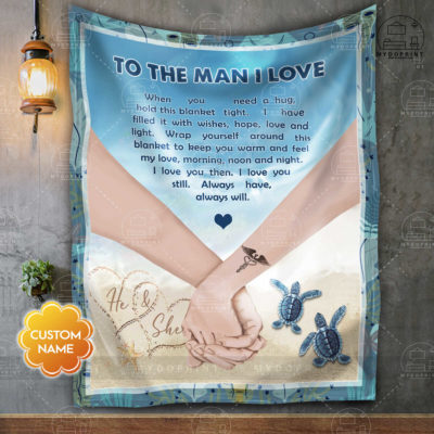 To The Man I Love Personalized Fleece Blanket 1 e9274a40 9c2e 11eb a3d7 0242ac120002 blanket treo mockup optimized