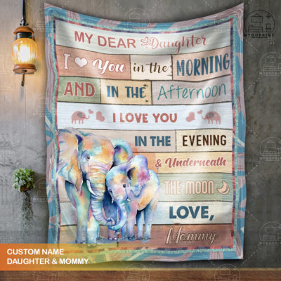 My Dear Daughter I Love You In The Morning Personalized Fleece Blanket 2 1fbdfd38 9c33 11eb a3d7 0242ac120002 Blanket treo20mockup