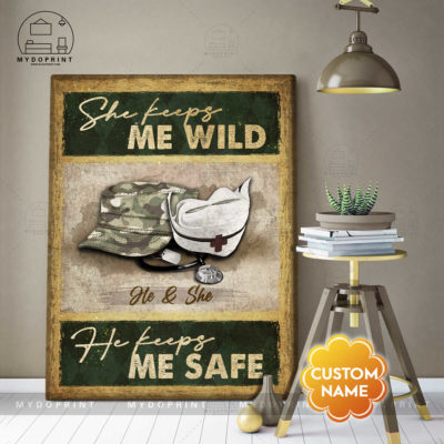 He Keeps Me Safe, She Keeps Me Wild Army Veteran & Nurse's Cap Personalized Wall Art Canvas 2 29ded8da 9d17 11eb 81ee 0242ac120002 canvas doc 30x40 optimized