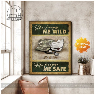 He Keeps Me Safe, She Keeps Me Wild Army Veteran & Nurse's Cap Personalized Wall Art Canvas 4 29dfdfd2 9d17 11eb 81ee 0242ac120002 canvas doc 24x30 optimized