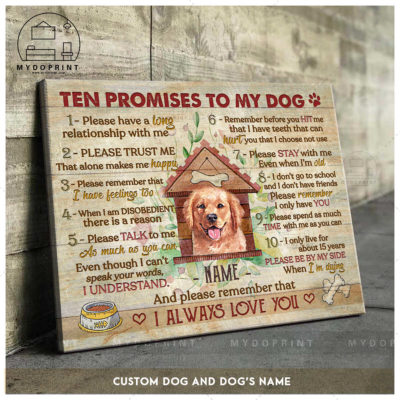 10 Promises To My Dog Ver2 Custom Dog And Dog's Name Wall Art Canvas 2 b6f8f414 a0ff 11eb bc06 0242ac120002 mockup ngang moi optimized