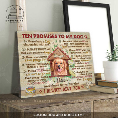 10 Promises To My Dog Ver2 Custom Dog And Dog's Name Wall Art Canvas 4 be5b419a a0ff 11eb bc06 0242ac120002 canvashorizontal20x24 optimized