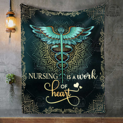 Nursing Is A Work Of Heart Caduceus Nurse Fleece Blanket 2 ee36d101 a742 11eb 928b 0242ac120002 blanket treo mockup optimized