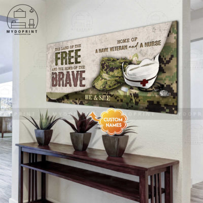 Home Of A Navy Veteran & A Nurse Personalized Wall Art Canvas 20x40in 10x20in 2 f58730d1 b705 11eb bfc7 0242ac120002 canvas2040 mockupngang2 optimized