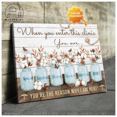 When You Enter This Clinic Cotton Flower Personalized Wall Art Canvas 5 ebf7e321 b7b1 11eb bfc7 0242ac120002 mockup ngang moi optimized