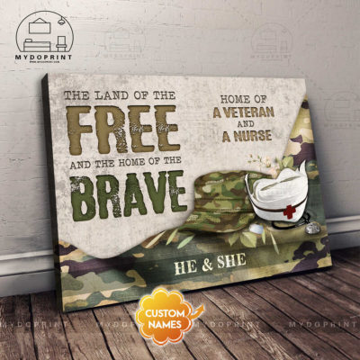 Home Of A Veteran & A Nurse Personalized Wall Art Canvas 2 cac033f8 b7b2 11eb bfc7 0242ac120002 ngang 2 optimized