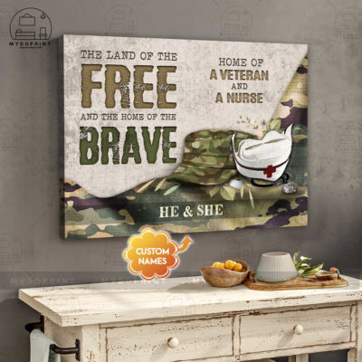 Home Of A Veteran & A Nurse Personalized Wall Art Canvas 4 d27172a1 b7b2 11eb bfc7 0242ac120002 canvashorizontal24x30 4con optimized