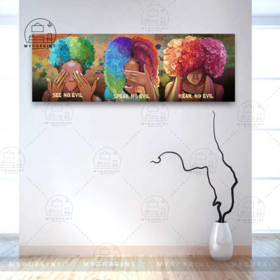 Hear No Evil, See No Evil, Speak No Evil Black Woman Wall Art Canvas 1 a59791c9 b7d1 11eb 8fcb 0242ac120002 mk ngang 3 optimized