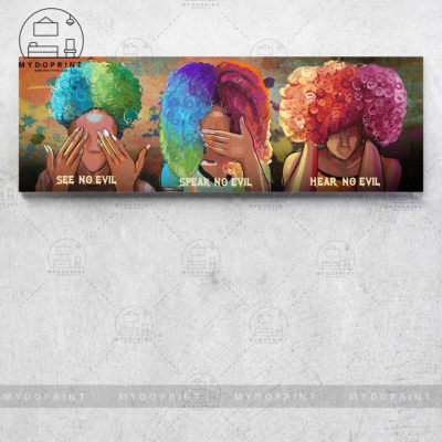 Hear No Evil, See No Evil, Speak No Evil Black Woman Wall Art Canvas 2 a5964acb b7d1 11eb 8fcb 0242ac120002 mk ngang 2 optimized