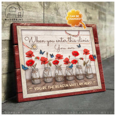 When You Enter This Clinic Red Poppies Personalized Wall Art Canvas 3 9733bcf7 bc71 11eb 8fcb 0242ac120002 mockup ngang moi optimized
