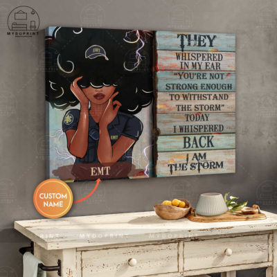 I Am Storm EMT Girl Personalized Wall Art Canvas 4 44d33d0c be0e 11eb 8fcb 0242ac120002 canvashorizontal24x30 optimized