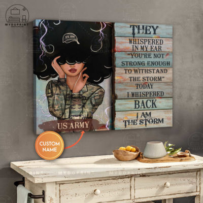 I Am Storm Female Army Veteran Personalized Wall Art Canvas 3 416dc8dc beca 11eb 8fcb 0242ac120002 canvashorizontal24x30 optimized