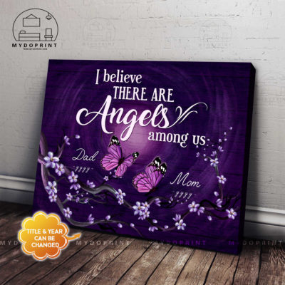 I Believe There Are Angels Among Us Butterfies Memorial Personalized Wall Art Canvas 3 061725c9 c2d4 11eb bf27 0242ac120002 ngang 1 optimized
