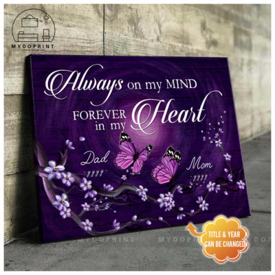 Always On My Mind Forever In My Heart Memorial Personalized Wall Art Canvas 3 a6f552e7 cb34 11eb 99a6 0242ac120002 mockup ngang moi optimized