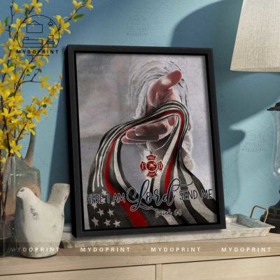 Here I Am Lord Send Me God's Hand Firefighter Frame Canvas Wall Art Canvas 4 b8caef53 d177 11eb a229 0242ac120002 canvas doc20x24 optimized