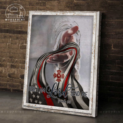 Here I Am Lord Send Me God's Hand Fake White Rustic Frame Firefighter Wall Art Canvas 3 be63c93d d178 11eb a229 0242ac120002 cv doc 1 optimized