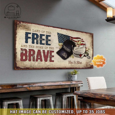 Land Of The Free Home Of The Brave ( Job Title Custom + Nurse ) Personalized Wall Art Canvas 6 6ac56000 dc02 11eb a527 0242ac120002 canvas2040 mockupngang14 optimized