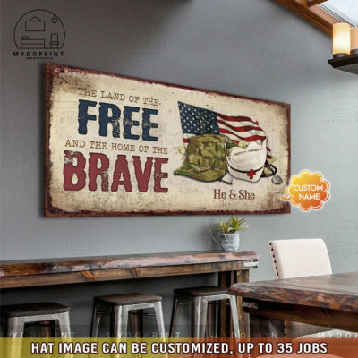 Land Of The Free Home Of The Brave ( Job Title Custom + Nurse ) Personalized Wall Art Canvas 7 70aba23a dc02 11eb a527 0242ac120002 canvas2040 mockupngang15 optimized