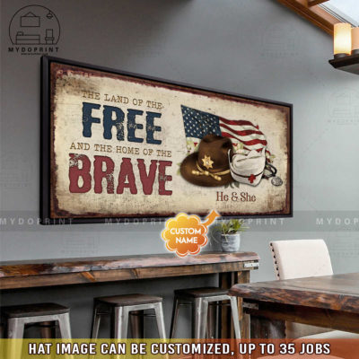 Land Of The Free Home Of The Brave ( Job Title Custom + Nurse ) Personalized Wall Art Canvas 10 8420b835 dc02 11eb a527 0242ac120002 canvas2040 mockupngang1 2 optimized