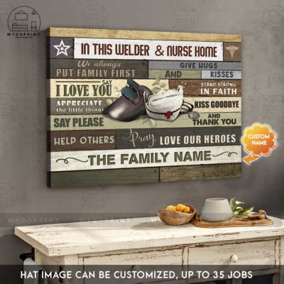 In This ( Job Title ) & Nurse Home Personalized Wall Art Canvas 4 canvashorizontal24x30 4con optimized