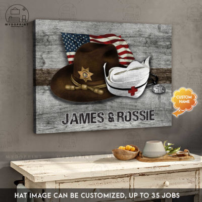 Couple Caps Nurse + ( Job Title ) Personalized Wall Art Canvas 7 7e78140b e17f 11eb 9008 0242ac120002 canvashorizontal24x30 4con optimized
