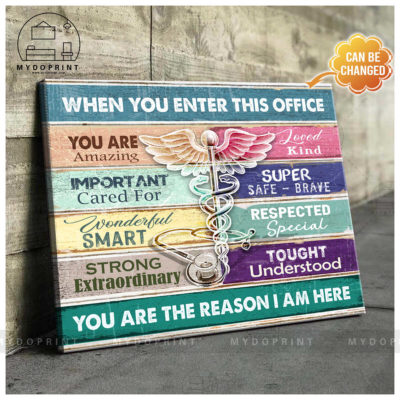 When You Enter This Office Caduceus & Stethoscope Horizontal Personalized Wall Art Canvas 4 6b3ec80e e895 11eb 9854 0242ac120002 mockup ngang moi optimized