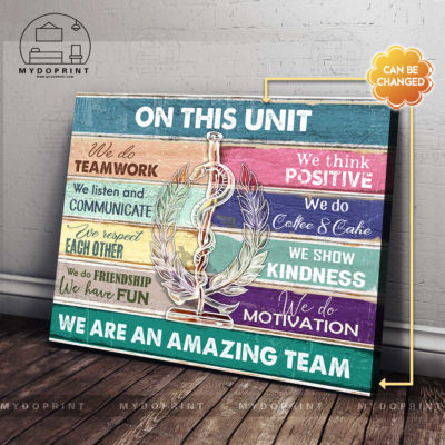 In This Office We Are An Amazing Team Rod Of Asclepius Personalized Wall Art Canvas 1 2 optimized 1