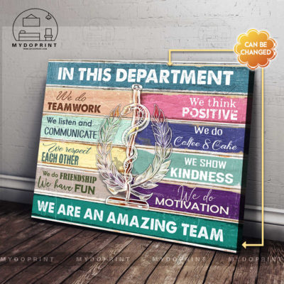 In This Office We Are An Amazing Team Rod Of Asclepius Personalized Wall Art Canvas 2 3 optimized