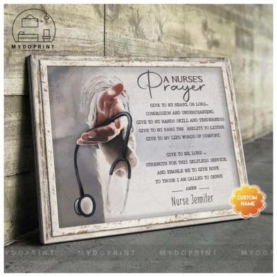 A Nurse's Prayer God's Hand Personalized Nurse Wall Art White Fake Framed Canvas 3 9fbd146b edf4 11eb 90d7 0242ac120002 mockup ngang moi optimized