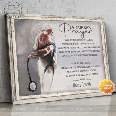 A Nurse's Prayer God's Hand Personalized Nurse Wall Art White Fake Framed Canvas 4 9fbb4455 edf4 11eb 90d7 0242ac120002 new optimized