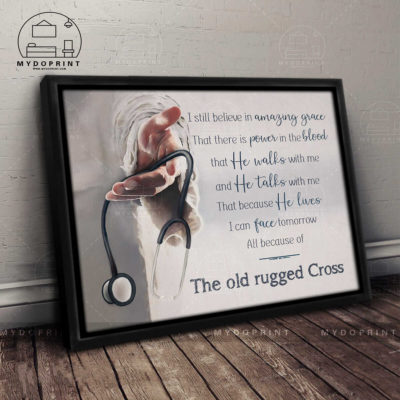 Amazing Grace Jesus Reaching Hand With Stethoscope Canvas Wall Art 2 224b4f92 1d1e 11ec 850f 0242ac120002 f4
