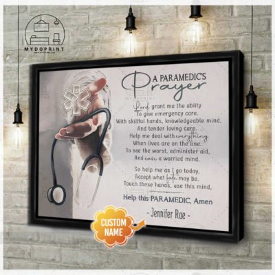 A Paramedic's Prayer Jesus Reaching Hand With Stethoscope Personalized Canvas Wall Art 1 143717c2 1db3 11ec 850f 0242ac120002 f5