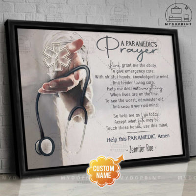 A Paramedic's Prayer Jesus Reaching Hand With Stethoscope Personalized Canvas Wall Art 4 206a94de 1db3 11ec 850f 0242ac120002 f3