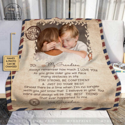Gift For Son Grandson Letter To My Grandson Custom Photo Fleece Blanket 3 04ef9e86 3006 11ec a8bb 0242ac120002 2
