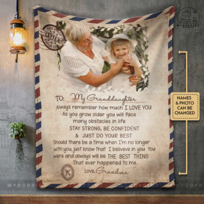 Gift For Daughter Granddaughter Letter To My Granddaughter Custom Photo Fleece Blanket 3 6c683923 300c 11ec a8bb 0242ac120002 2
