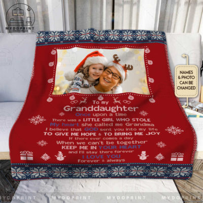 Gift For Daughter Granddaughter To My Granddaughter Once Upon A Time Custom Photo Christmas Fleece Blanket 1 04499d40 3020 11ec a8bb 0242ac120002 1
