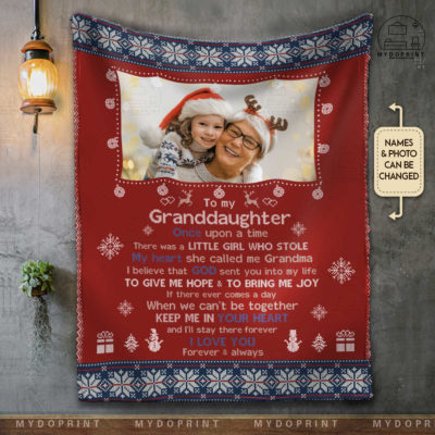 Gift For Daughter Granddaughter To My Granddaughter Once Upon A Time Custom Photo Christmas Fleece Blanket 2 048d63b4 3020 11ec a8bb 0242ac120002 2
