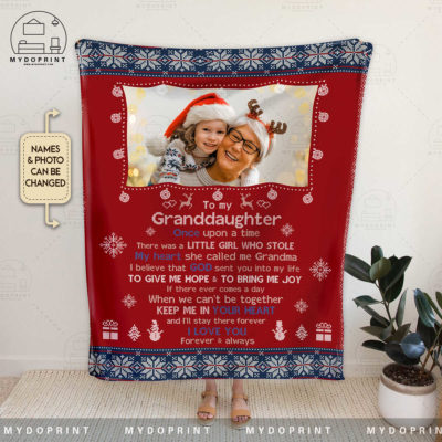 Gift For Daughter Granddaughter To My Granddaughter Once Upon A Time Custom Photo Christmas Fleece Blanket 3 0ed080ac 3020 11ec a8bb 0242ac120002 3