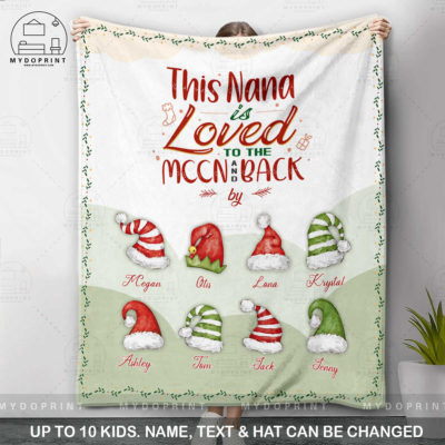 Gift For Grandma This Nana Is Loved To The Moon and Back Personalized Fleece Blanket 2 6fe55300 3b93 11ec abe9 0242ac120002 blanket2new 1200x1200 optimized
