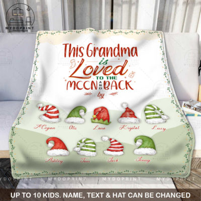 Gift For Grandma This Nana Is Loved To The Moon and Back Personalized Fleece Blanket 3 7699727e 3b93 11ec abe9 0242ac120002 blanket phong khach recovered optimized